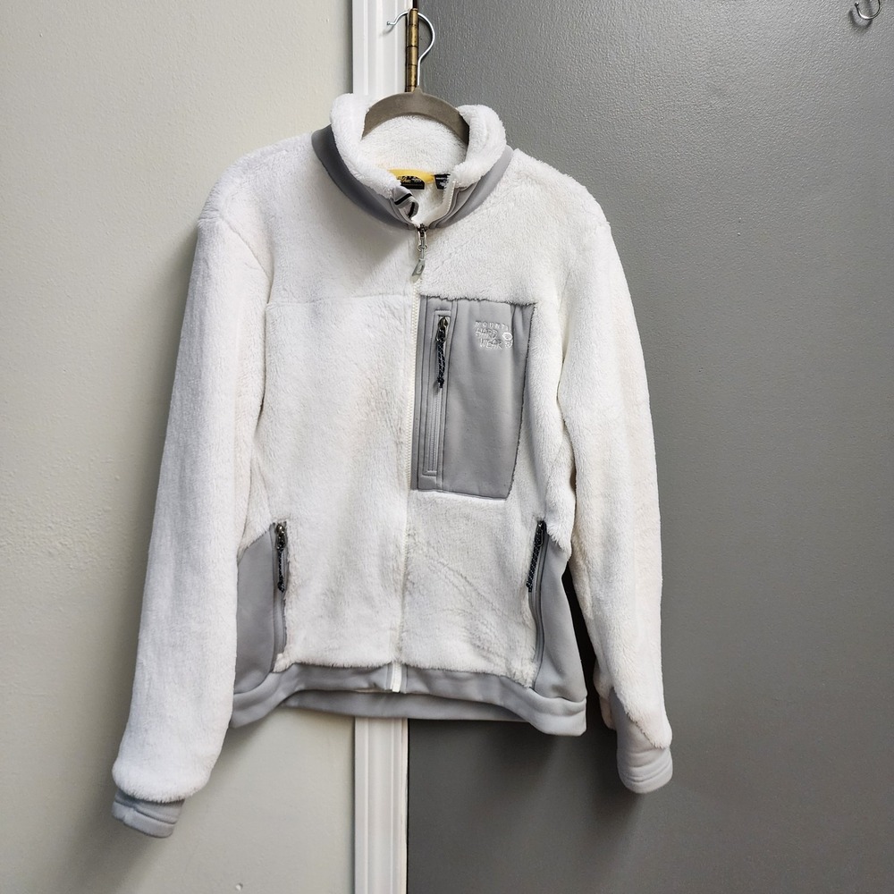 Mountain Hardwear Jacket Womens Medium White Polartec Monkey Fleece Full Zip